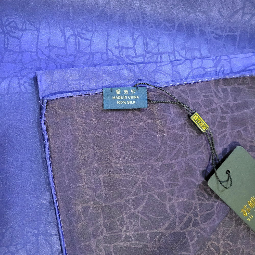 NWT Double Sided Silk Scarf 52"x52" Large Square Shawl Wrap XiangYunSha 3666 - Picture 9 of 12